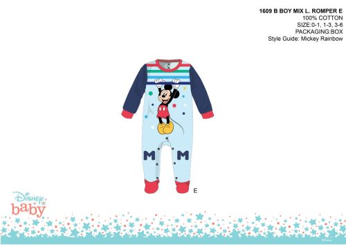 Barboteuse Mickey Mouse Disney pour bébé - bleu clair-rouge - pour bébé de 1 à 3 mois