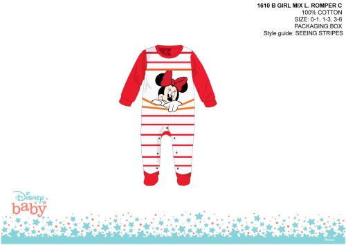 Disney Minnie Mouse combinaison pour bébé - blanc-rouge - pour bébé de 0 à 1 mois