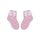 Chaussettes bébé fille 100% coton avec partie supérieure crochetée - décorée d'un nœud - rose - 16-17