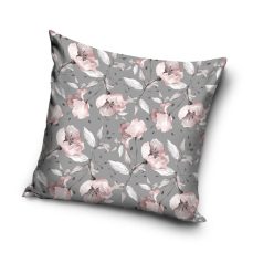 Housse de coussin à motif floral 40x40 cm - gris