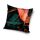 Housse de coussin à motif floral 40x40 cm - noir-orange