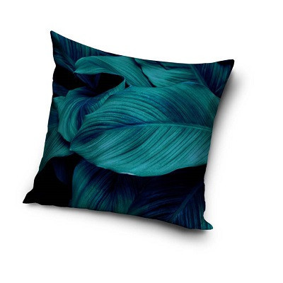 Housse de coussin à motif feuille 40x40 cm