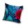 Housse de coussin à motif floral 40x40 cm - bleu-rose