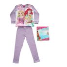 Pyjama enfant mince et long en coton - Princesses - avec motifs Raiponce, Ariel, Belle - Jersey - violet clair - 104