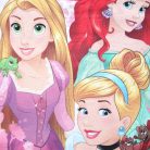 Pyjama enfant mince et long en coton - Princesses - avec motifs Raiponce, Ariel, Belle - Jersey - violet clair - 104
