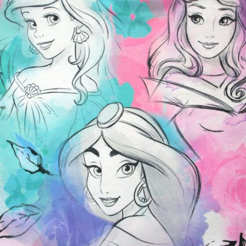 Pyjama enfant mince et long en coton - Princesses - avec motif Jasmine - Jersey - rose clair - 116