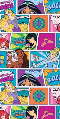 Serviette de plage Princesses Disney pour enfants - 67x137 - à carreaux