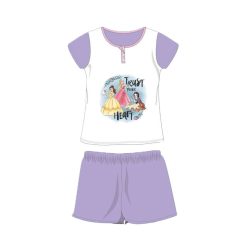   Pyjama d'été à manches courtes en coton pour enfants - Princesses Disney - avec inscription "Trust your heart" - violet clair - 104