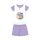 Pyjama d'été à manches courtes en coton pour enfants - Princesses Disney - avec inscription "Trust your heart" - violet clair - 110