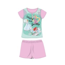   Pyjama d'été à manches courtes en coton pour enfants - Princesses Disney - avec inscription "Follow your dreams" - rose clair - 104