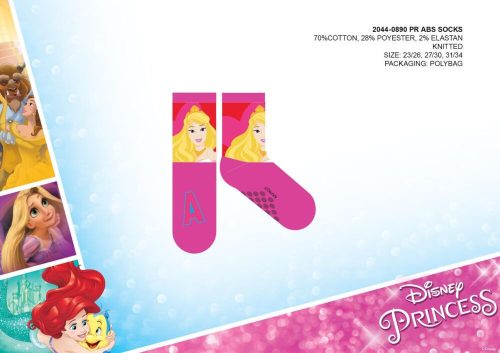 Chaussettes antidérapantes Disney Princess pour enfants - rose - 23-26