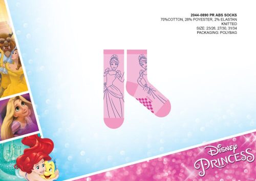 Chaussettes antidérapantes Disney Princess pour enfants - rose clair - 23-26