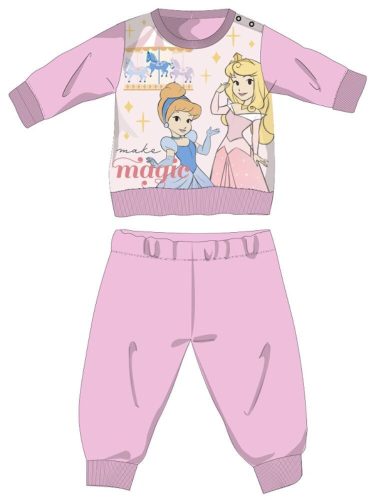 Disney Princesses pyjama bébé fille en coton hiver épais - pyjama flanelle - rose - 80