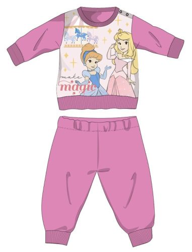 Les princesses Disney pyjama épais pour bébé - pyjama en flanelle de coton - rose - 80
