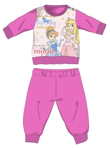 Les princesses Disney pyjama épais pour bébé - pyjama en flanelle de coton - rose foncé - 92