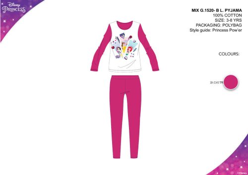 Pyjama en jersey Disney Princesses pour enfants - rose