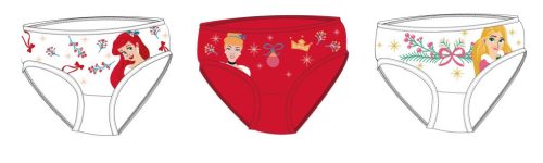 Lot de 3 culottes en coton pour fillette à thème de Noël Disney Princesses - 3 pièces