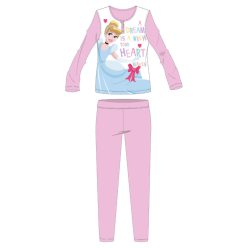   Les princesses Disney pyjama enfant long en jersey fin - pyjama en jersey de coton - rose clair