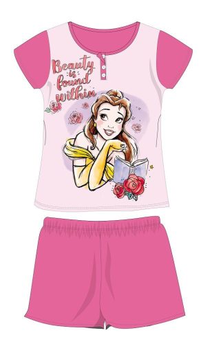 Pyjama en jersey en coton à manches courtes pour enfants Disney Princesses - rose foncé - 104