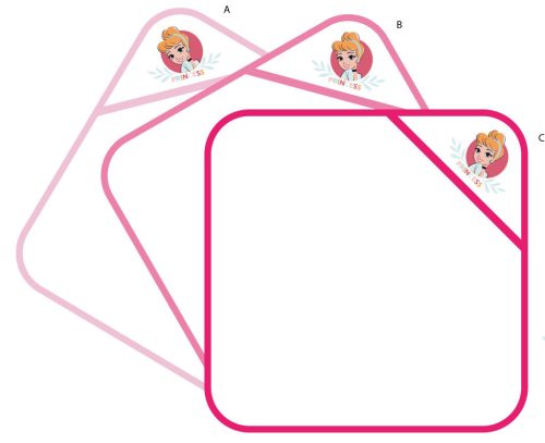 Serviette de bain à capuche Princesses Disney avec motif brodé - 70 x 70 cm - rose