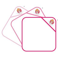   Serviette de bain à capuche Princesses Disney avec motif brodé - 70 x 70 cm - rose clair
