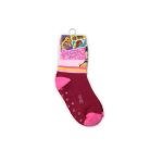 Chaussettes pour enfants avec antidérapant - Princesses Disney - peluche - motif Belle - bordeaux-rose clair - 23-26