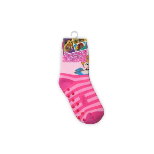 Chaussettes pour enfants avec antidérapant - Princesses Disney - peluche - rayé rose - 23-26