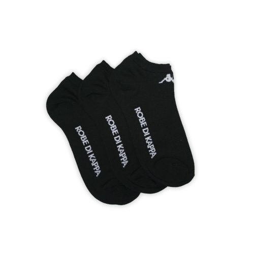 Chaussettes invisibles en coton mercerisé unisexe Kappa - 3 paires/paquet - chaussettes invisibles en coton - noir - 36-38