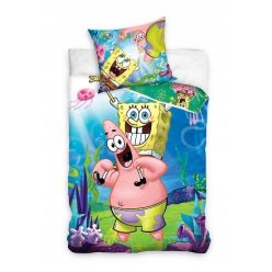 Ensemble de literie SPONGE BOB 100% coton 140x200 + 65x65