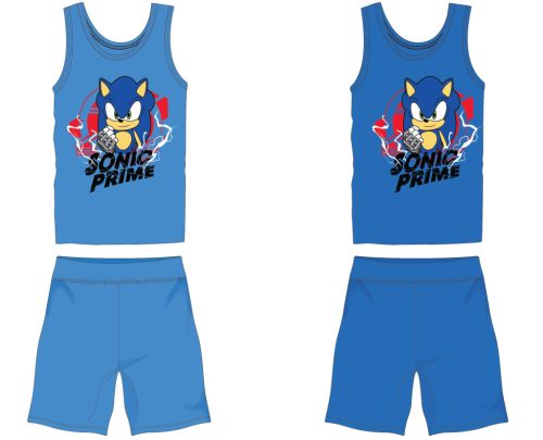 Ensemble d'été en coton Sonic - ensemble t-shirt-short - bleu clair - 116