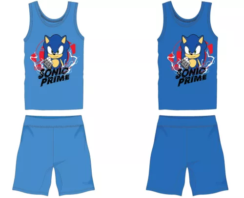 Ensemble d'été en coton Sonic - ensemble t-shirt-short - bleu clair - 122