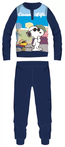 Snoopy pyjama en jersey en coton fin pour enfants - bleu foncé - 116