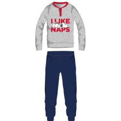   Pyjama en coton fin pour homme Snoopy - pyjama en jersey - gris clair-bleu foncé