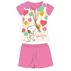   Pyjama d'été en coton à manches courtes Snoopy - pyjama en jersey pour enfants - rose - 128