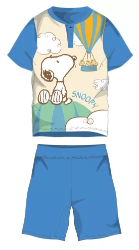 Pyjama d'été en coton à manches courtes Snoopy - pyjama en jersey pour enfants - bleu clair - 104