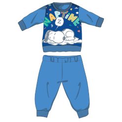   Pyjama bébé mince à manches longues Snoopy - pyjama en jersey de coton - bleu clair - 86