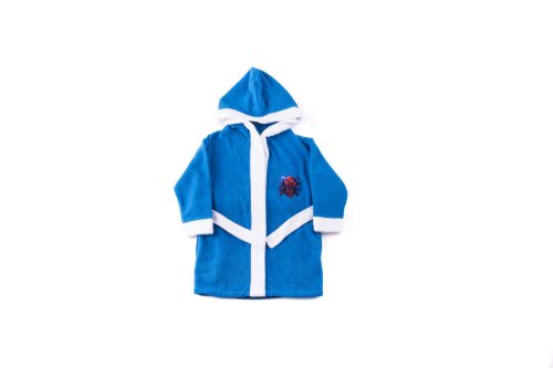 Peignoir enfant - à capuche en microfibre - Spiderman - 122-128 - bleu moyen