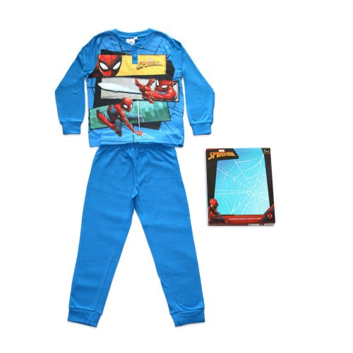 Pyjama enfant en coton fin et long - Spiderman - Jersey - bleu moyen - 98