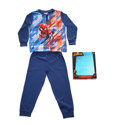 Pyjama enfant en coton fin et long - Spiderman - avec motif abstrait - Jersey