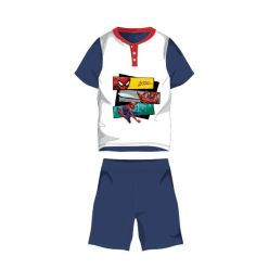   Pyjama en coton d'été à manches courtes pour enfants - Spiderman - avec inscription Spiderman - bleu foncé - 122