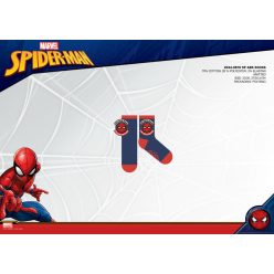   Chaussettes en peluche antidérapantes Spiderman pour enfants - bleu foncé-rouge - 23-26