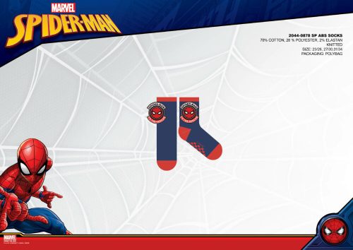 Chaussettes en peluche antidérapantes Spiderman pour enfants - bleu foncé-rouge - 31-34