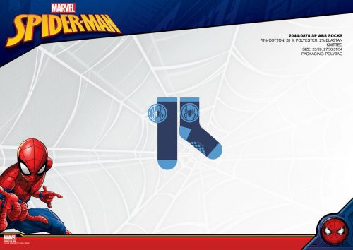 Chaussettes en peluche antidérapantes Spiderman pour enfants - bleu foncé-bleu clair-bleu - 27-30