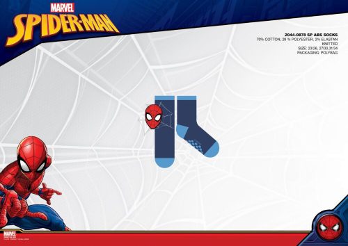 Chaussettes en peluche antidérapantes Spiderman pour enfants - bleu foncé-bleu clair-rouge - 23-26