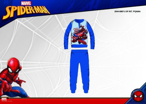 Pyjama d'hiver en interlock de coton pour enfants - Spiderman - bleu moyen - 128