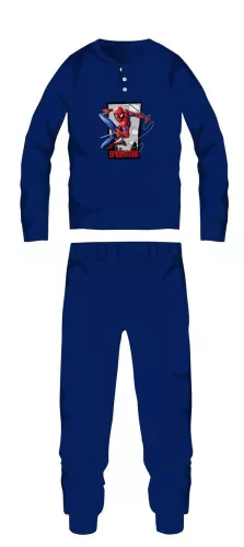 Pyjama en coton d'hiver Spiderman pour enfants - pyjama interlock - bleu foncé - 98