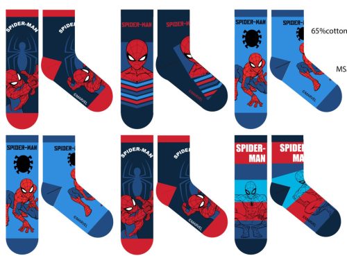 Chaussettes normales en coton pour enfants Spiderman - lot de 6 paires
