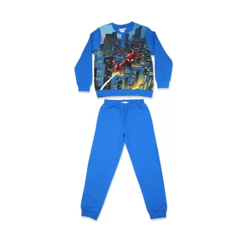 Pyjama d'hiver en flanelle pour enfants - Spiderman - bleu moyen - 128