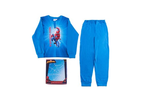 Pyjama enfant en coton fin et long - Spiderman - 104 - bleu moyen