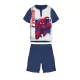 Pyjama en jersey de coton d'été à manches courtes pour enfants - Spiderman - bleu foncé-blanc - 122